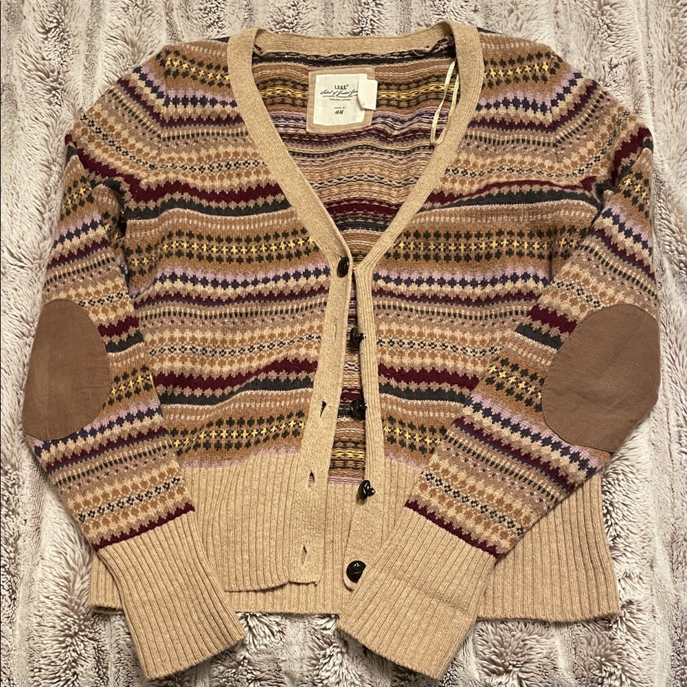 H&M Women's Multicolor Patterned Cardigan y2k